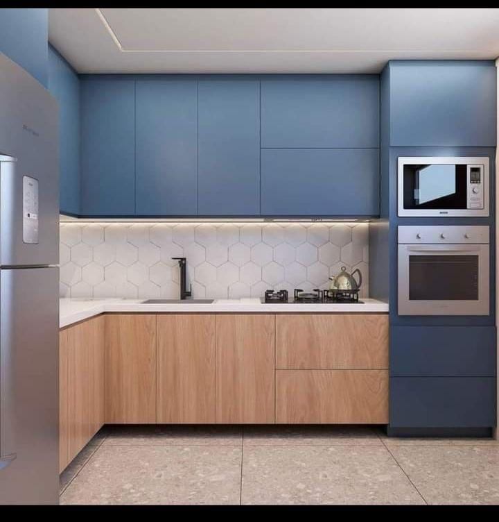 Designed interior corner with display elements