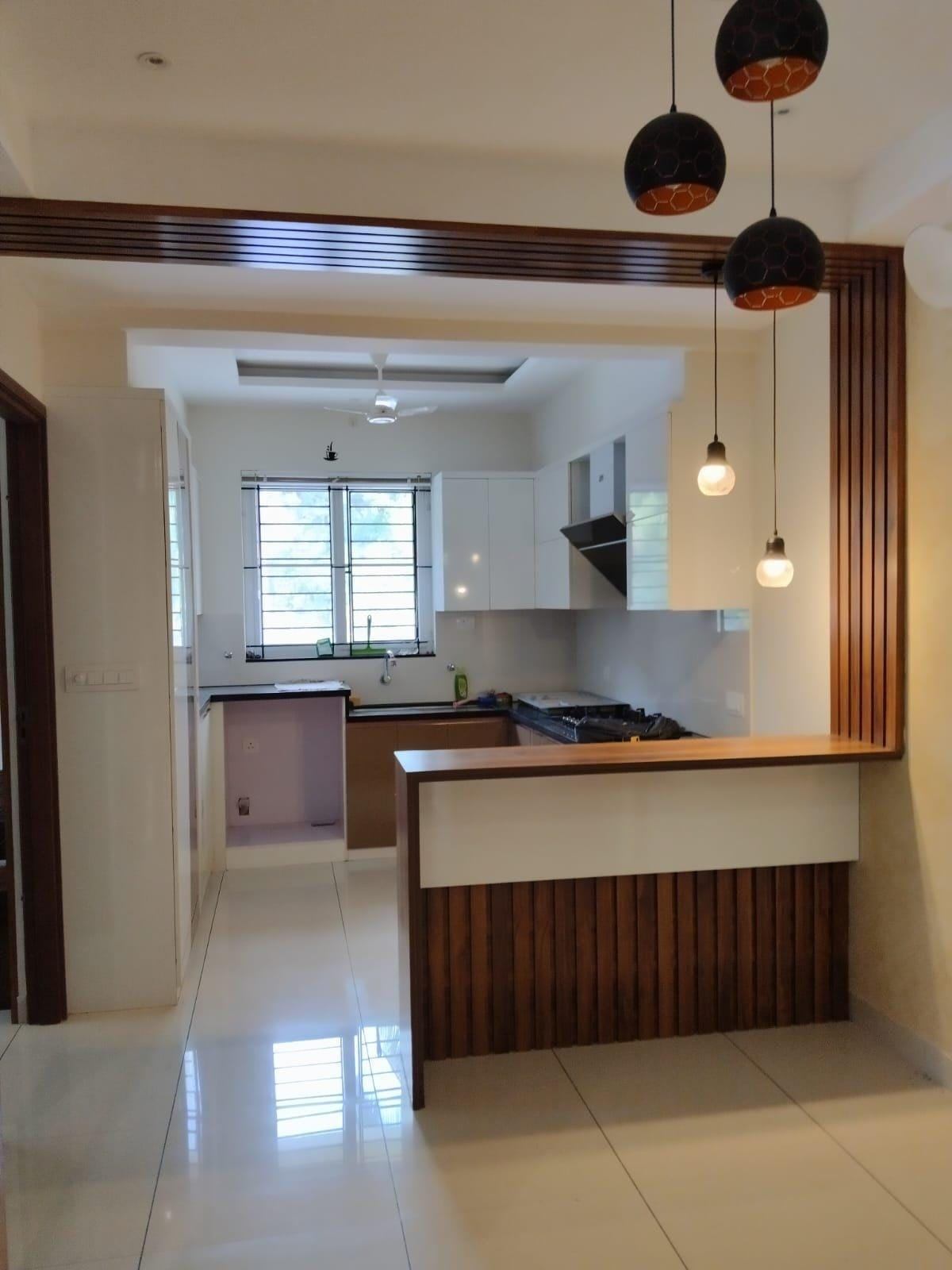 Stylish room design with warm material tones