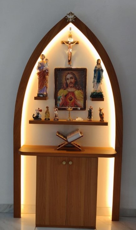Custom pooja unit with premium lighting